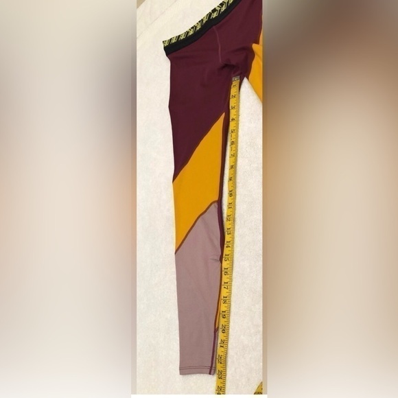 Hoka Hupana Performance Tights Workout Exercise Leggings Purple Yellow Small - Picture 5 of 16